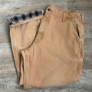 Vintage Carhartt flannel-lined duck canvas carpenter work pants Sz 40x30